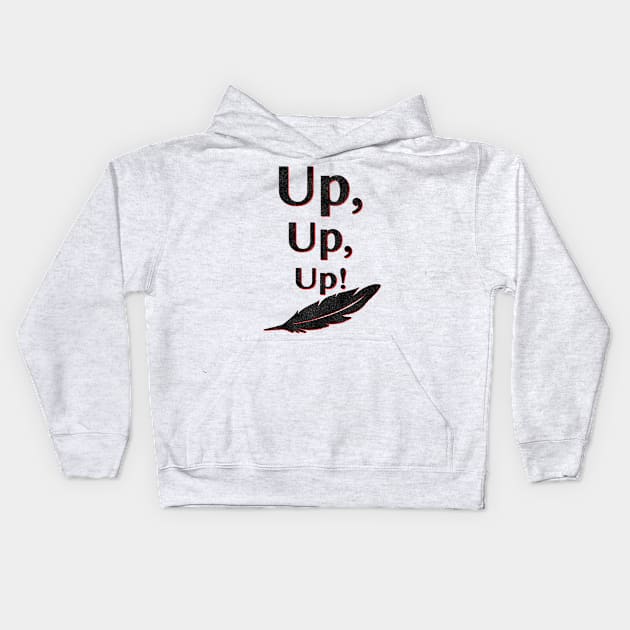 Up, Up, Up! (Feather) Kids Hoodie by MagicalMouseDesign